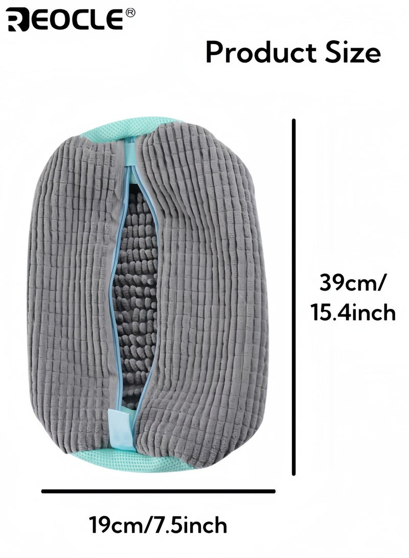 ريوكل حقيبتان للغسيل مخصصتان للأحذية، قابلة لإعادة الاستخدام، توفر تنظيفاً عميقاً بزاوية 360 درجة، آمنة للاستخدام في الغسالة والمجفف، تحافظ على شكل الحذاء، من إكسسوارات الغسيل الضرورية لجميع أنواع الأحذية - Image 5