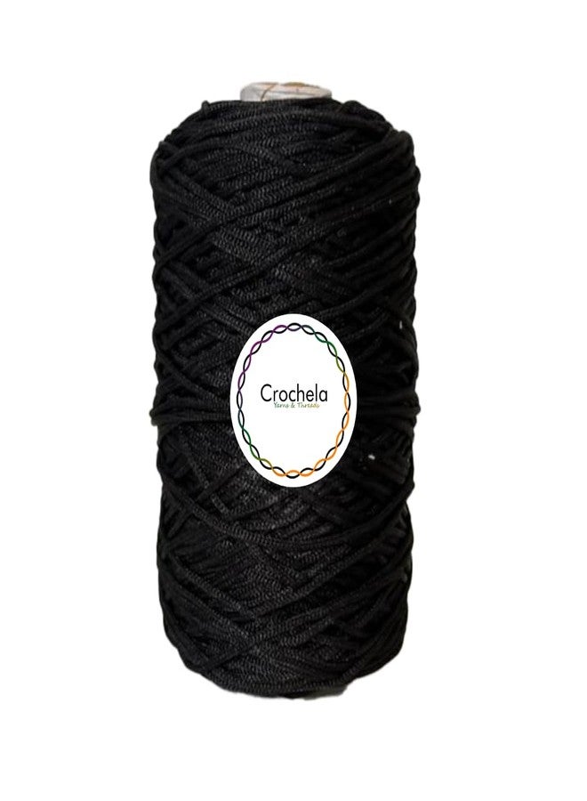 Crochela 2 MM Nylon Macrame Cord/Thread/Dori (Purse Thread) (200 Grams | 150 Meters) for Jewellery Making, Bags, Bracelet and Many Other DIY Crafts (Black) - Image 1