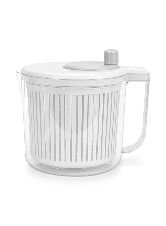 Fissman Salad Spinner Dryer 21cm/2.5L Plastic Rotary Vegetable Washer with Bowl - Image 4