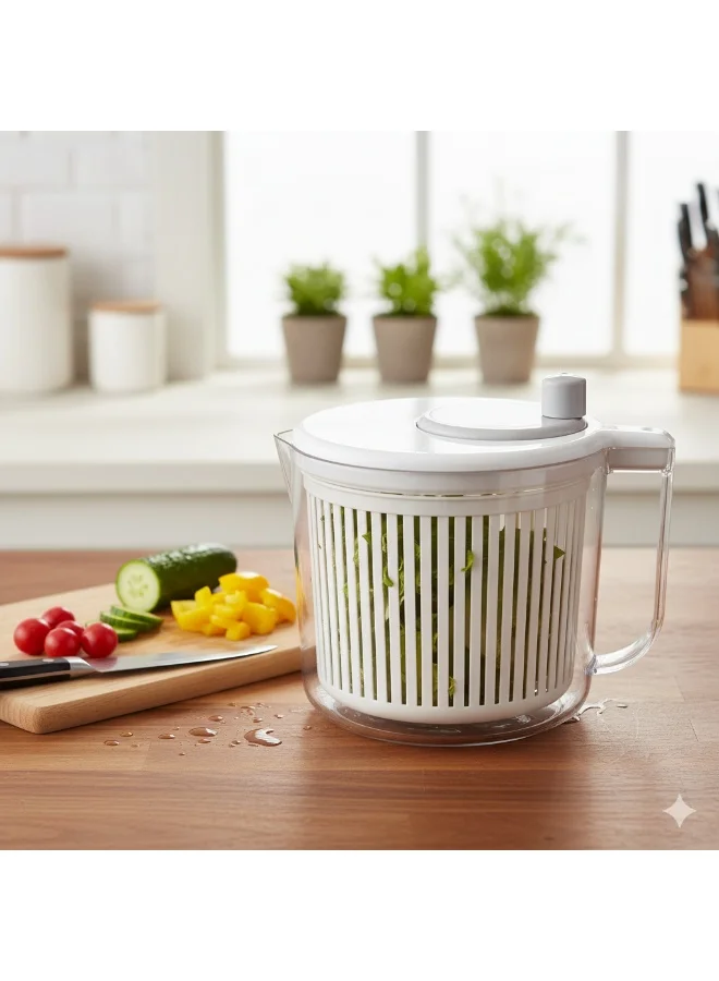 فيسمان Salad Spinner Dryer 21cm/2.5L Plastic Rotary Vegetable Washer with Bowl