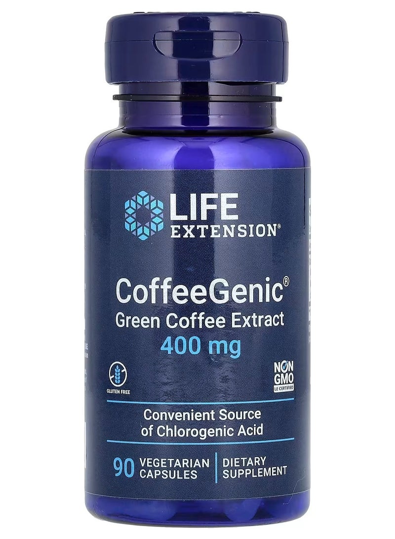 لايف إكستنشن Life Extension, CoffeeGenic, مستخلص القهوة الخضراء، 400 ملغ، 90 كبسولة نباتية - Image 1