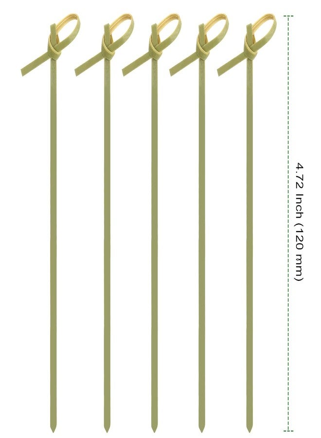 بينجيو PINGEUI ١٥٠٠ قطعة من أعواد الكوكتيل المصنوعة من الخيزران بطول ٤.٧ بوصة، أعواد خيزران معقودة، أعواد أسنان خضراء، أعواد طعام مصنوعة يدويًا معقودة للمقبلات، أعواد طعام، أعواد كوكتيل - Image 2