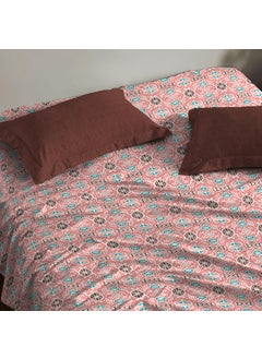 Trident Trident Queen Bedsheet, 120 Thread Count 100% Cotton 3-Piece (1 Bedsheet and 2 Pillowcovers) Super Soft, Moments Collection-Iceland Orange  - Image 3