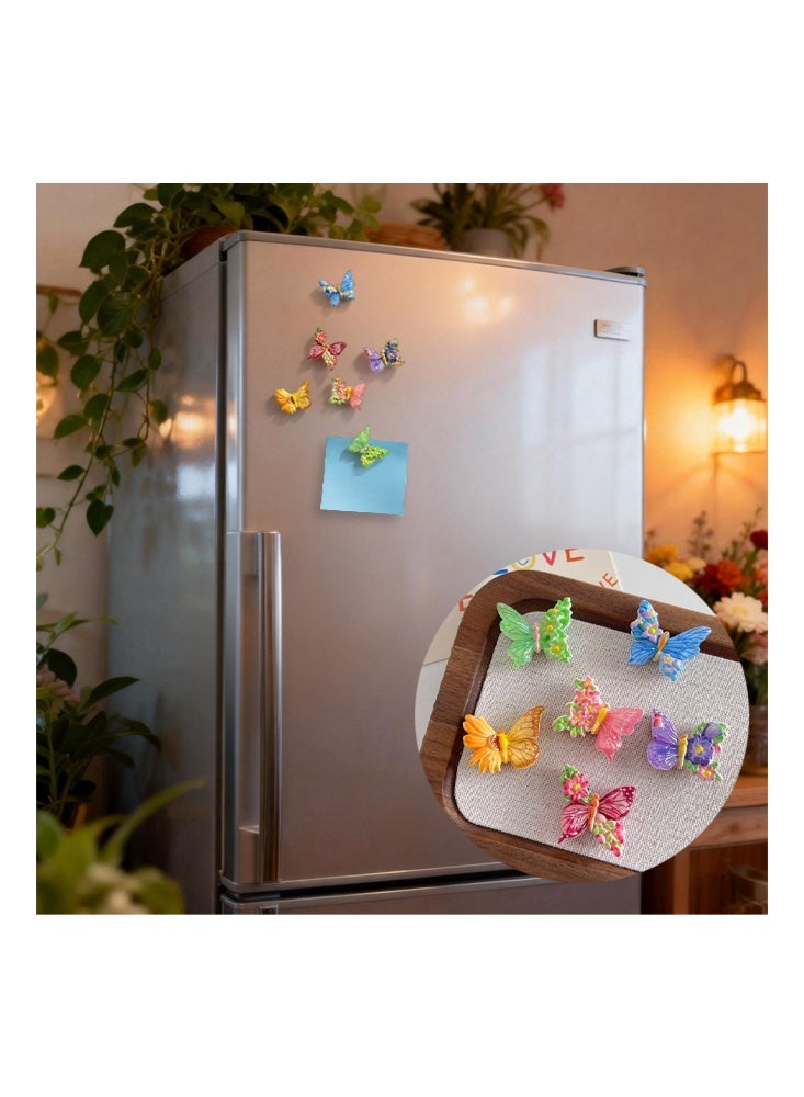 BUTTERFLY Flower Butterfly Fridge Magnet Set, for Fridge Decorative Butterfly Magnets Fridge Adhesive for Metal Surfaces Office Magnets Butterfly Decorations Creative Fridge Sagnet（6 style, 6colour） - Image 2