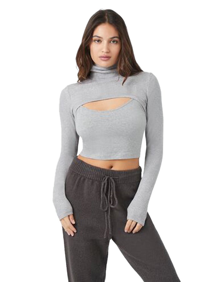 FOREVER 21 Super Cropped Turtleneck Sweater  - Image 2