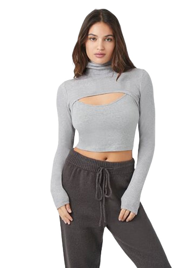 FOREVER 21 Super Cropped Turtleneck Sweater  - Image 1