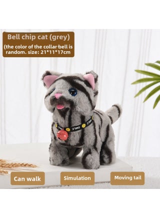 Electric Plush Kitten Toy Walking Talking Moving Machine Realistic Cat Pet Children's Gift Toy Fluffy Kitty Plaything-Specifications:Bell Cat (Grey) Simulation Sounds - pzsku/Z7D2C053A62644F3BC2EAZ/45/1746219604/167fbfda-8ac5-487b-9e7a-ae25a9ecd089