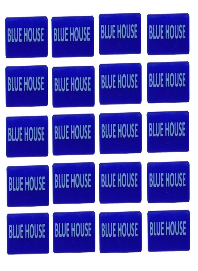 MOREL Class Blue House Badge in Blue Acrylic PINBACK USE for School, College Classes, Office Staff, Name Badge, You CAN Customize Batch |Pack of 20| - Image 1