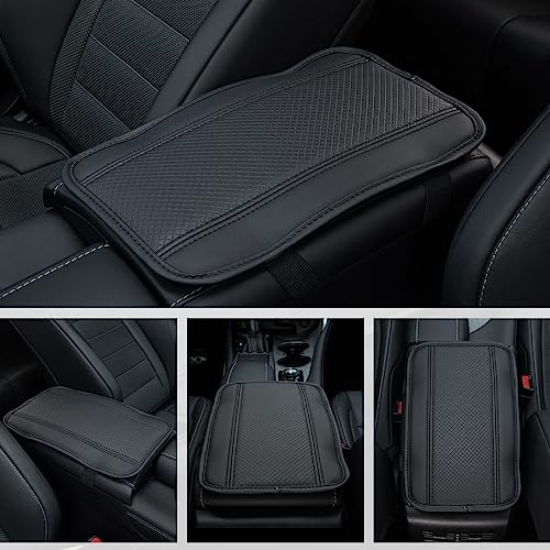 Amiss Car Center Console Cover Upgraded Leather Car Armrest Cushion Universal Waterproof Cushion Pad NonSlip Car Interior Accessories Fits Most Sedans SUVs Trucks Black Line - Image 3