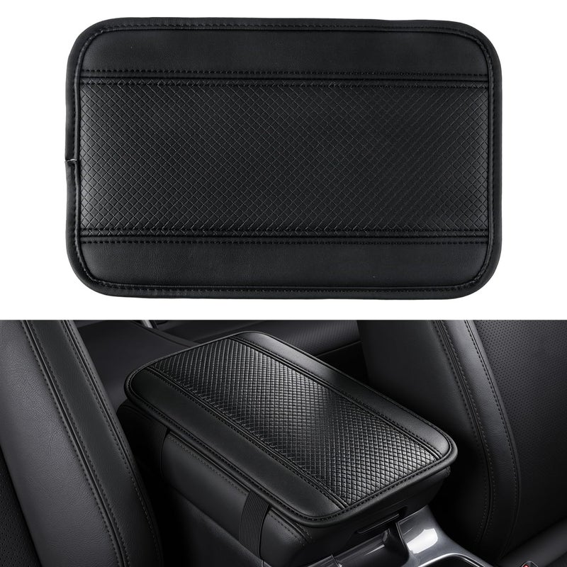 Amiss Car Center Console Cover Upgraded Leather Car Armrest Cushion Universal Waterproof Cushion Pad NonSlip Car Interior Accessories Fits Most Sedans SUVs Trucks Black Line - Image 2