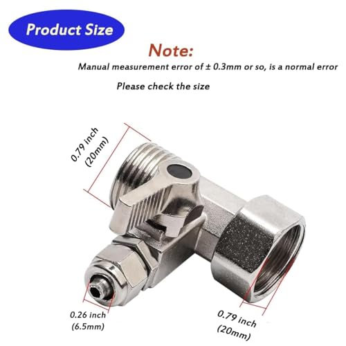 JIUWU Feed Water Adapter- 1/2 inch Compression and 1/4 inch O.D Compression Angle Stop Valve Adapter for RO Reverse Osmosis Water Filters, Faucets, Coffee makers, Ice makers, Shower Fixtures - Image 4