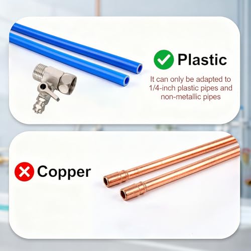 JIUWU Feed Water Adapter- 1/2 inch Compression and 1/4 inch O.D Compression Angle Stop Valve Adapter for RO Reverse Osmosis Water Filters, Faucets, Coffee makers, Ice makers, Shower Fixtures - Image 3
