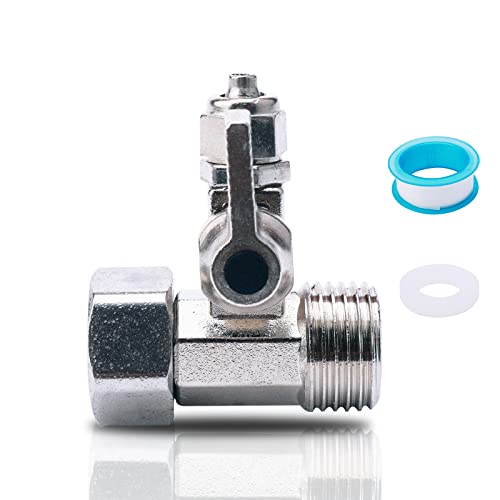 JIUWU Feed Water Adapter- 1/2 inch Compression and 1/4 inch O.D Compression Angle Stop Valve Adapter for RO Reverse Osmosis Water Filters, Faucets, Coffee makers, Ice makers, Shower Fixtures - Image 1