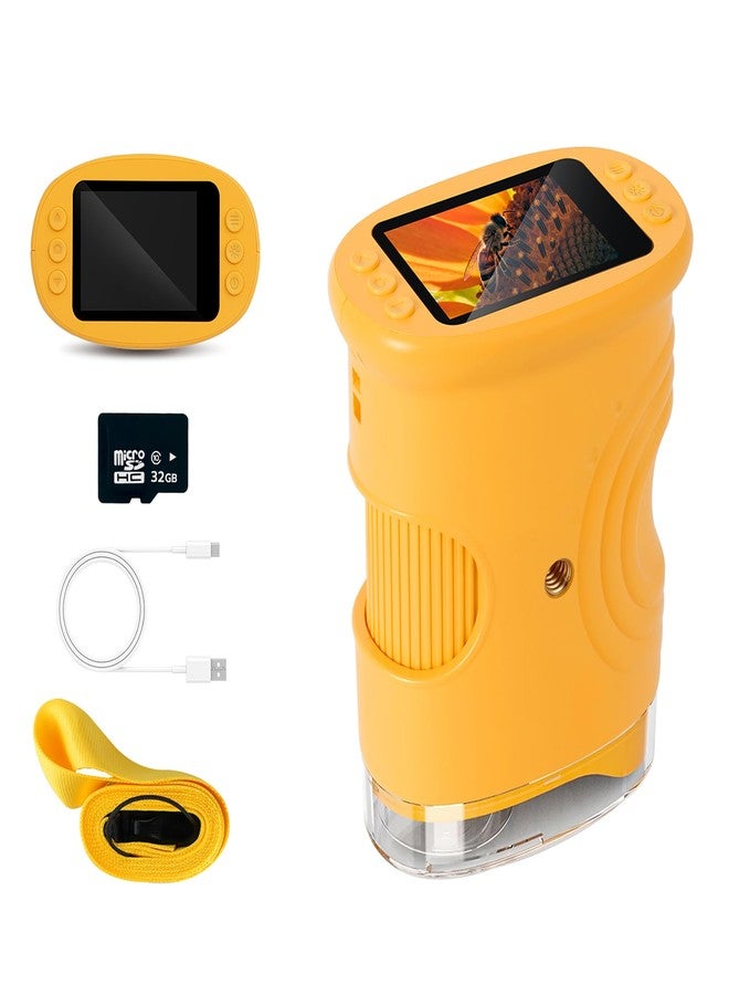 مكبازل مجهر رقمي محمول باليد من ماكبازل بقوة تكبير 1000X للأطفال، مجهر جيب صغير قابل لإعادة الشحن بشاشة IPS مقاس 2.0 بوصة، ألعاب وهدايا عيد ميلاد للبنات والأولاد، هدية تعليمية علمية محمولة للأعمار من 4 إلى 12 عامًا - Image 1