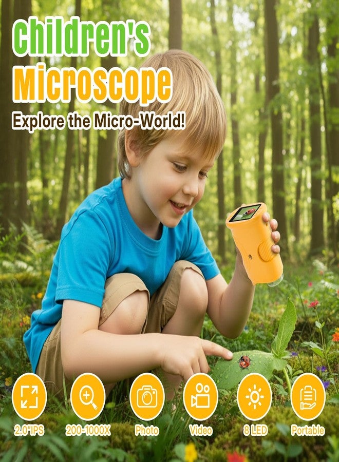 مكبازل مجهر رقمي محمول باليد من ماكبازل بقوة تكبير 1000X للأطفال، مجهر جيب صغير قابل لإعادة الشحن بشاشة IPS مقاس 2.0 بوصة، ألعاب وهدايا عيد ميلاد للبنات والأولاد، هدية تعليمية علمية محمولة للأعمار من 4 إلى 12 عامًا - Image 2