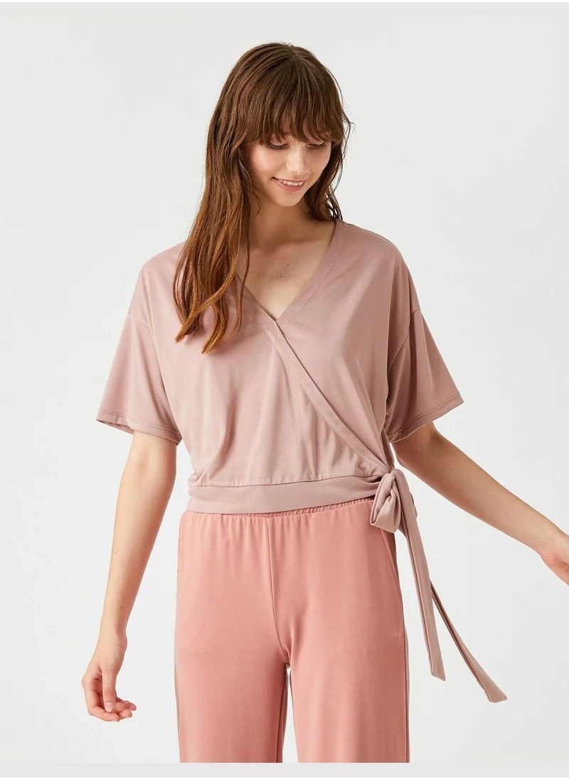 كوتون V Neck Pajamas Top