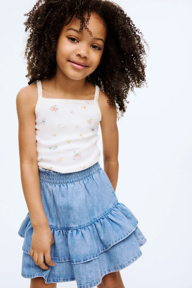 H&M Tiered denim skirt