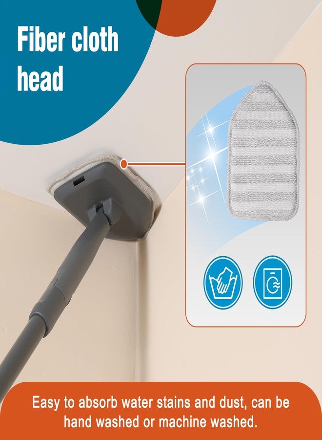 CLEANHOME Tub Tile Scrubber Brush with 3 Different Function Cleaning Pads and 56" Extendable Long Handle-No Scratch for Cleaning Bathroom Kitchen Toilet Wall Sink,Orange - Image 3