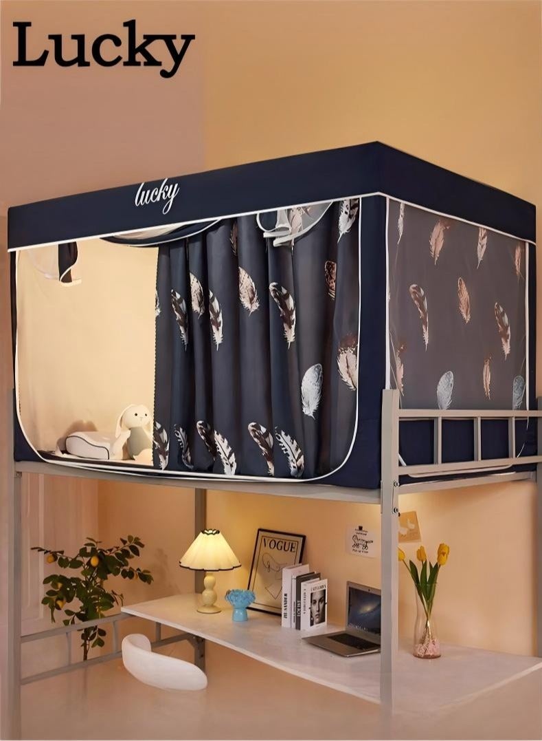 Lucky Bed Canopy Tents Curtain Blackout Curtain Single Bed Tent Curtain Student Shading Cloth Bed Canopy Mosquito Net Student Sleep Privacy Protection - Image 1