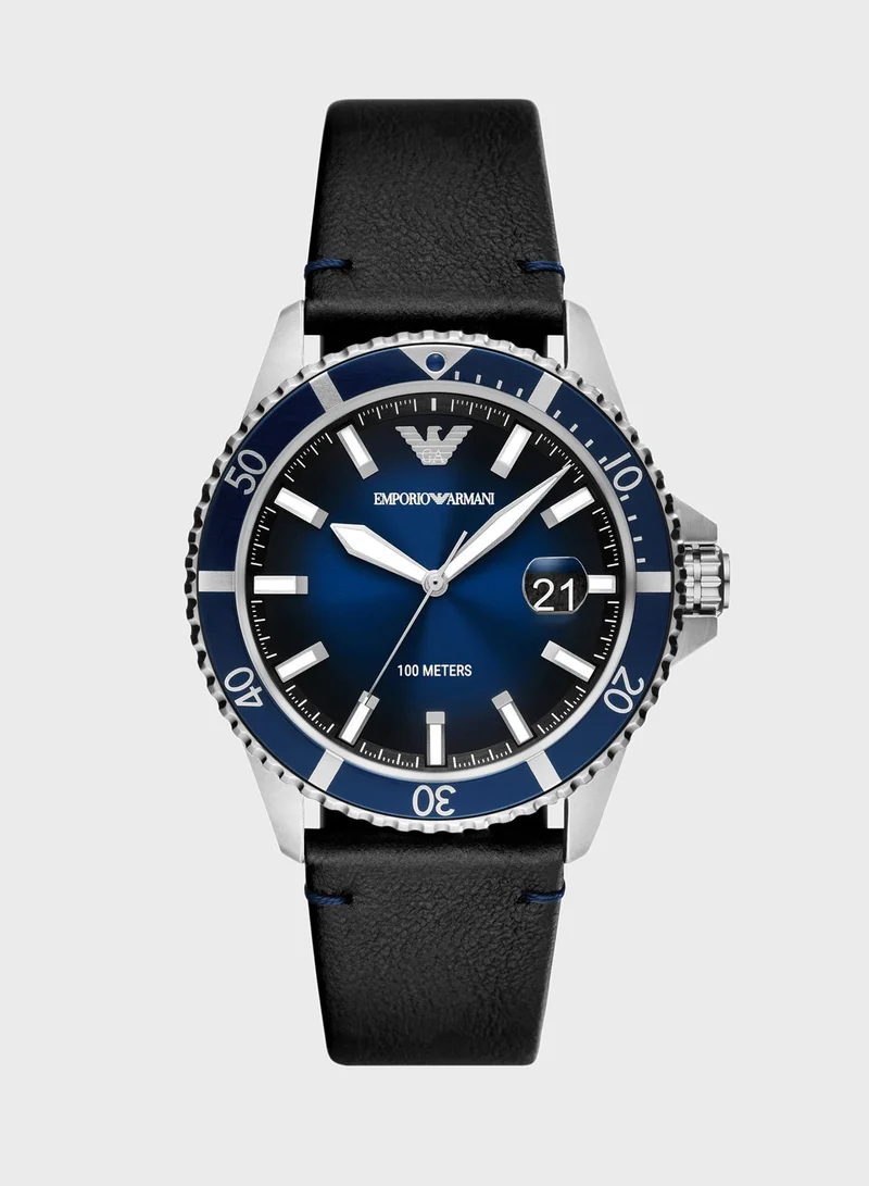 EMPORIO ARMANI Ar11516 Leather Strap Analog Watch