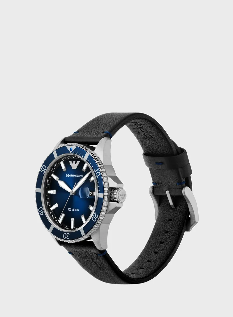 EMPORIO ARMANI Ar11516 Leather Strap Analog Watch