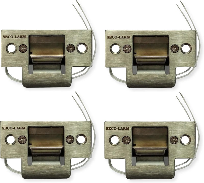 SECO-LARM SecoLarm SD991AD1Q Pack of 4 Mini NoCut Electric Door Strikes Indoor Use Converts Cylindrical Lock Sets Into an Electronic AccessControlled Locking System Stainless Steel Keeper - Image 2