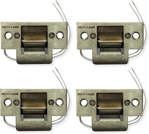 SECO-LARM SecoLarm SD991AD1Q Pack of 4 Mini NoCut Electric Door Strikes Indoor Use Converts Cylindrical Lock Sets Into an Electronic AccessControlled Locking System Stainless Steel Keeper - Image 1