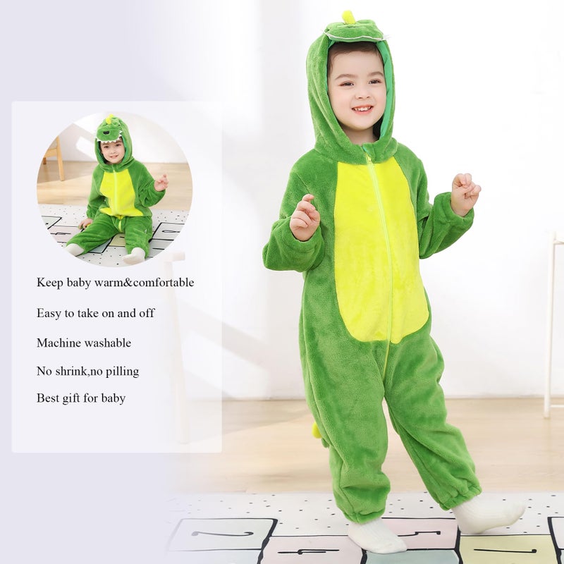 TONWHAR Kids' And Toddlers' Infant Tiger Dinosaur Animal Fancy Dress Costume Outfit Hooded Romper Jumpsuit - Image 5