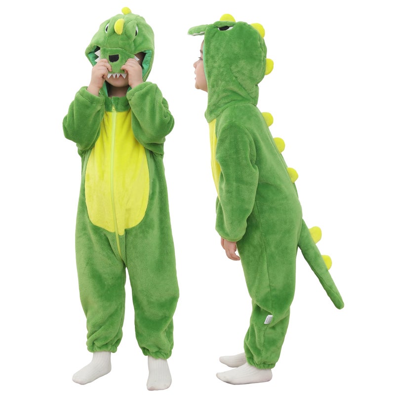 TONWHAR Kids' And Toddlers' Infant Tiger Dinosaur Animal Fancy Dress Costume Outfit Hooded Romper Jumpsuit - Image 1