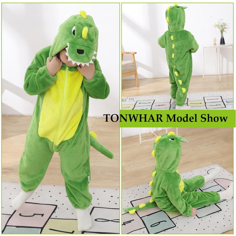 TONWHAR Kids' And Toddlers' Infant Tiger Dinosaur Animal Fancy Dress Costume Outfit Hooded Romper Jumpsuit - Image 3