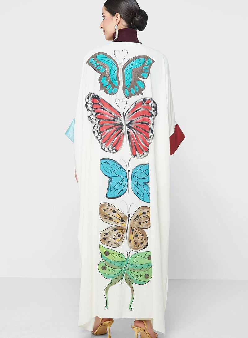 Thouq Cape Sleeve Printed Dress - Image 2