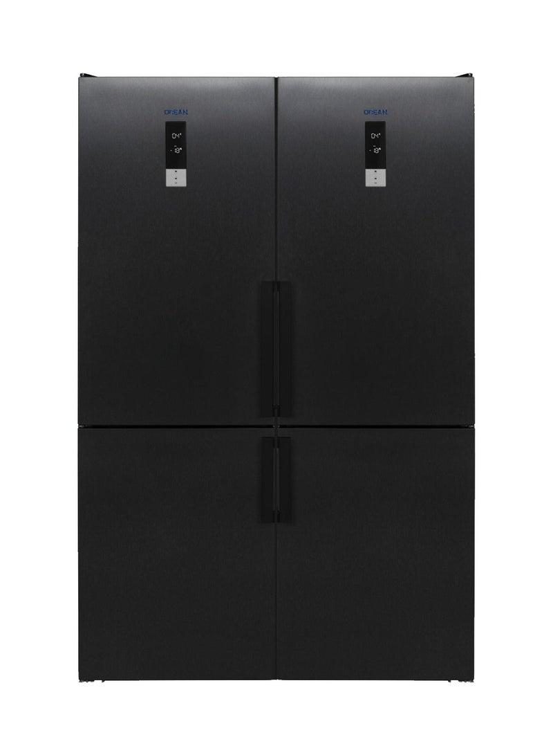 Ocean CNFR 410 TD XB A+ CNFL 410 TD XB A+ Right Side 6 Drawers Combi Twins Refrigerator, 682 Liters Capacity, Dark Inox - Image 1