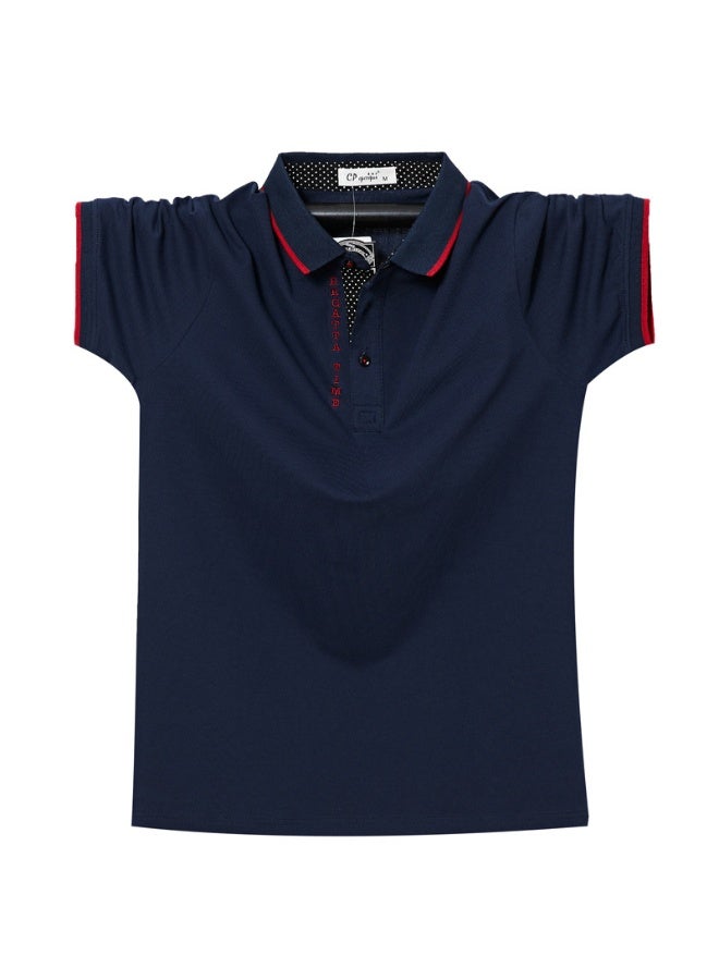 Men Polo Shirt Summer Breathable Cotton Letter Embroidery Men Short  Polo Business Casual Polo Shirt Men - Image 1