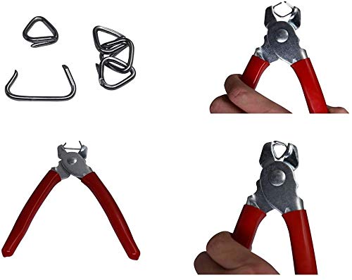 HARDK Hog Ring Pliers set Straight with 500PCS Galvanized Hog Rings - Perfect for Furniture Upholstery, Auto Upholstery, Plastic Meat & Sausage Casings - Image 3