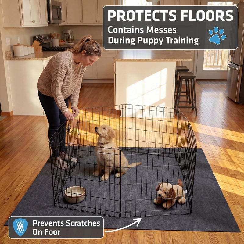 drymate Dog Playpen Mat, Absorbent, Waterproof, Non-Slip, Machine Washable, XL Size (60” x 74”), Reusable Puppy Pad for Training, Whelping, Housebreaking, Incontinence, and Crate/Kennel (USA Made) - Image 2