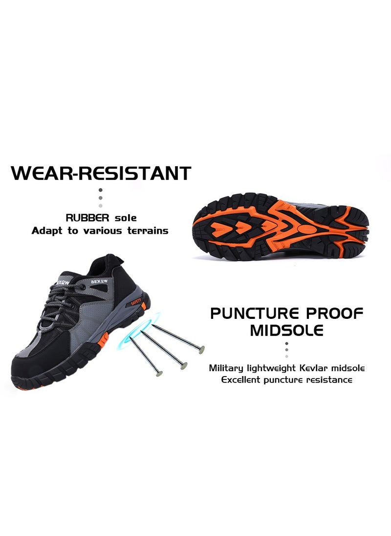 Bexow BEXOW Premium Safety Shoes Steel Toe Lightweight Slip Resistant Breathable Work Sneakers with Kevlar Midsole Anti-Smashing Puncture Proof Comfortable Industrial Footwear for Men and Women  - Image 5