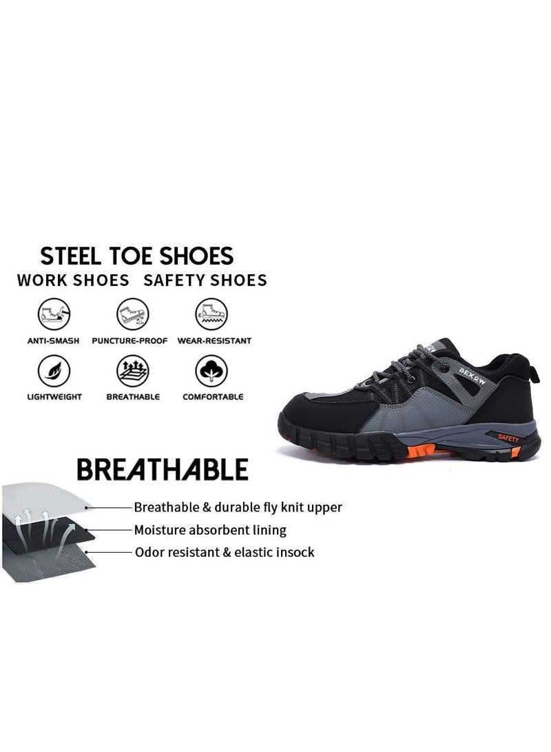 BEXOW Premium Safety Shoes Steel Toe Lightweight Slip Resistant Breathable Work Sneakers with Kevlar Midsole Anti-Smashing Puncture Proof Comfortable Industrial Footwear for Men and Women - Image 3