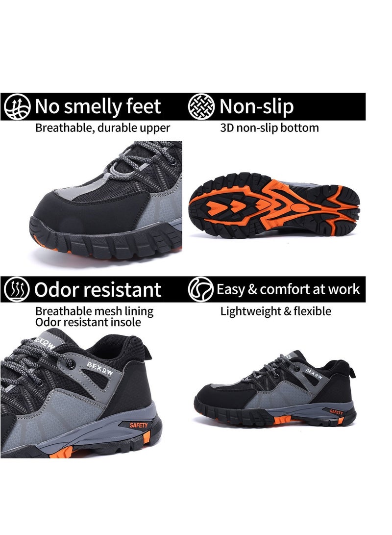 BEXOW Premium Safety Shoes Steel Toe Lightweight Slip Resistant Breathable Work Sneakers with Kevlar Midsole Anti-Smashing Puncture Proof Comfortable Industrial Footwear for Men and Women - Image 4