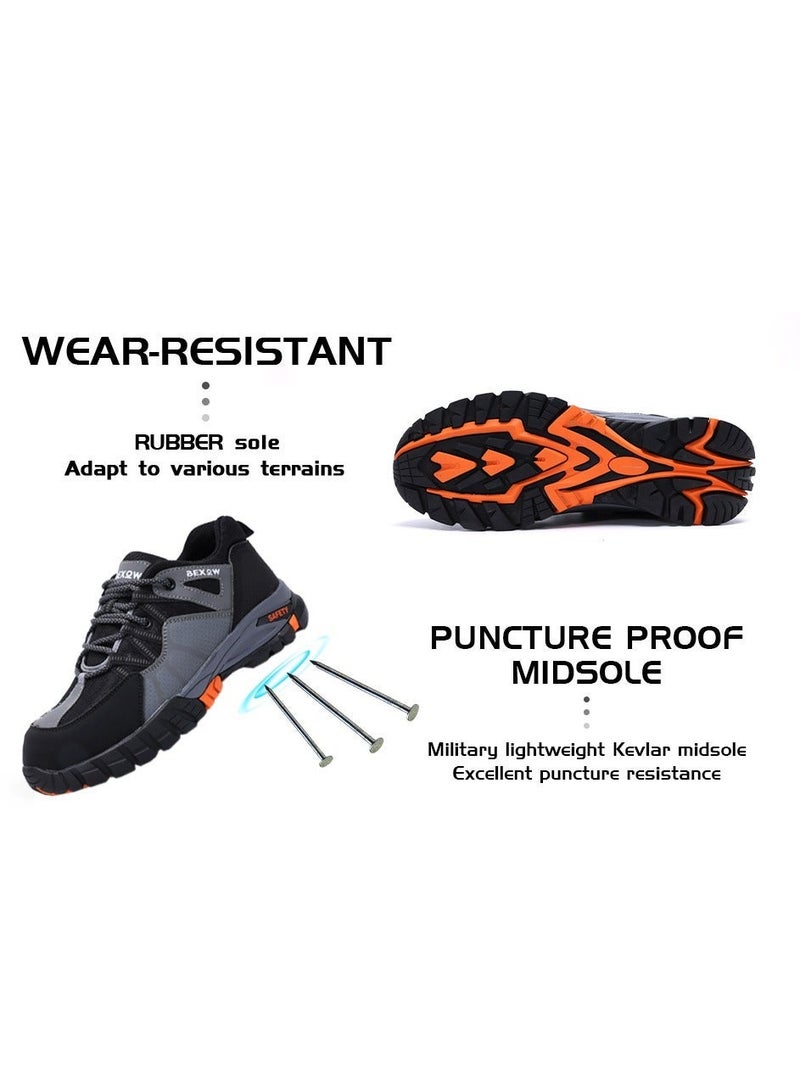 BEXOW Premium Safety Shoes Steel Toe Lightweight Slip Resistant Breathable Work Sneakers with Kevlar Midsole Anti-Smashing Puncture Proof Comfortable Industrial Footwear for Men and Women - Image 5