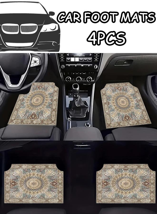 4PCS Car Floor Mats  Durable Car Foot Mats Universal Floor Mat For Car Car Interior Foot Mats High-Quality Car Floor Mats  Car Floor Liners All Weather Protection  Suitable For Most Vehicles - Image 1
