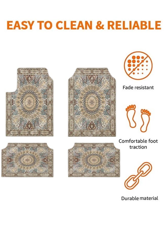 4PCS Car Floor Mats  Durable Car Foot Mats Universal Floor Mat For Car Car Interior Foot Mats High-Quality Car Floor Mats  Car Floor Liners All Weather Protection  Suitable For Most Vehicles - Image 3