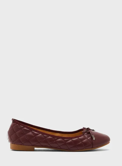 ELLA Quilted Bow Ballet Flat Shoes