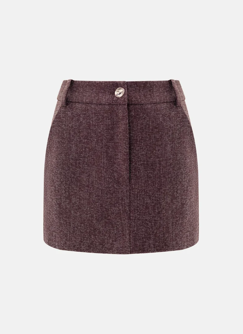 Lichi Textured straight mini skirt
