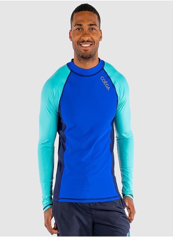 COEGA SUNWEAR Men'S Rash Guard Sleeve Long - Blue 