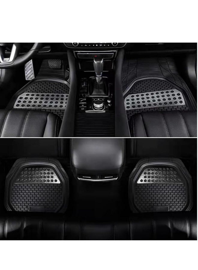 Automotive Floor Mats All Weather Protection Heavy Duty Front Rear Rubber Cargo Mats Anti Slip Full Set Trimmable Contour Liners Universal Fit Car Protector Mats Odorless for Car SUV Van Truck 4 Pcs - Image 2