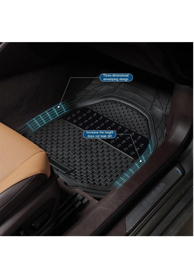 Automotive Floor Mats All Weather Protection Heavy Duty Front Rear Rubber Cargo Mats Anti Slip Full Set Trimmable Contour Liners Universal Fit Car Protector Mats Odorless for Car SUV Van Truck 4 Pcs - Image 4