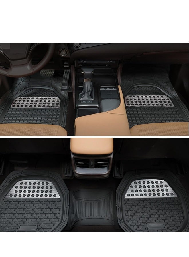 Automotive Floor Mats All Weather Protection Heavy Duty Front Rear Rubber Cargo Mats Anti Slip Full Set Trimmable Contour Liners Universal Fit Car Protector Mats Odorless for Car SUV Van Truck 4 Pcs - Image 3
