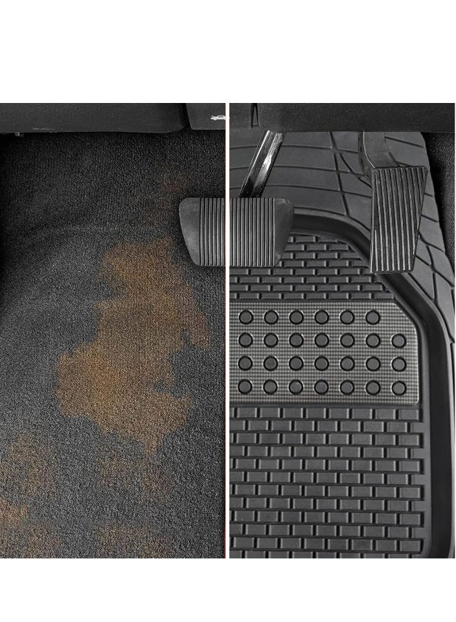 Automotive Floor Mats All Weather Protection Heavy Duty Front Rear Rubber Cargo Mats Anti Slip Full Set Trimmable Contour Liners Universal Fit Car Protector Mats Odorless for Car SUV Van Truck 4 Pcs - Image 5