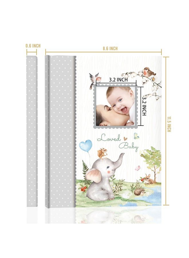 Holoary First 5 Years Baby Memory Book - 76 Colourful Illustrated Keepsake Journal Pages Record Book Album for Newborn Baby Boy or Girl, Woodland Animals Design(Elephant) - Image 2