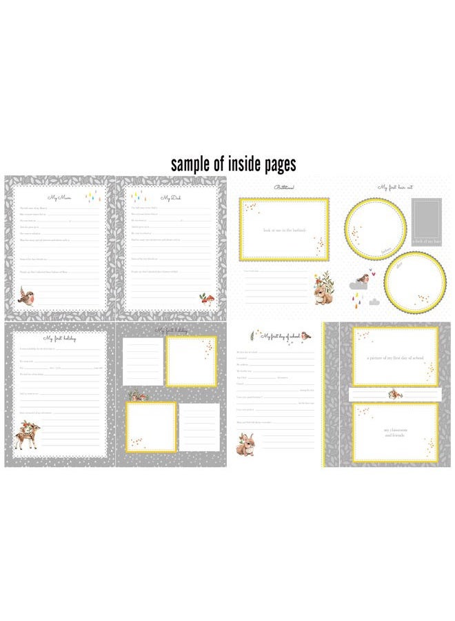Holoary First 5 Years Baby Memory Book - 76 Colourful Illustrated Keepsake Journal Pages Record Book Album for Newborn Baby Boy or Girl, Woodland Animals Design(Elephant) - Image 3